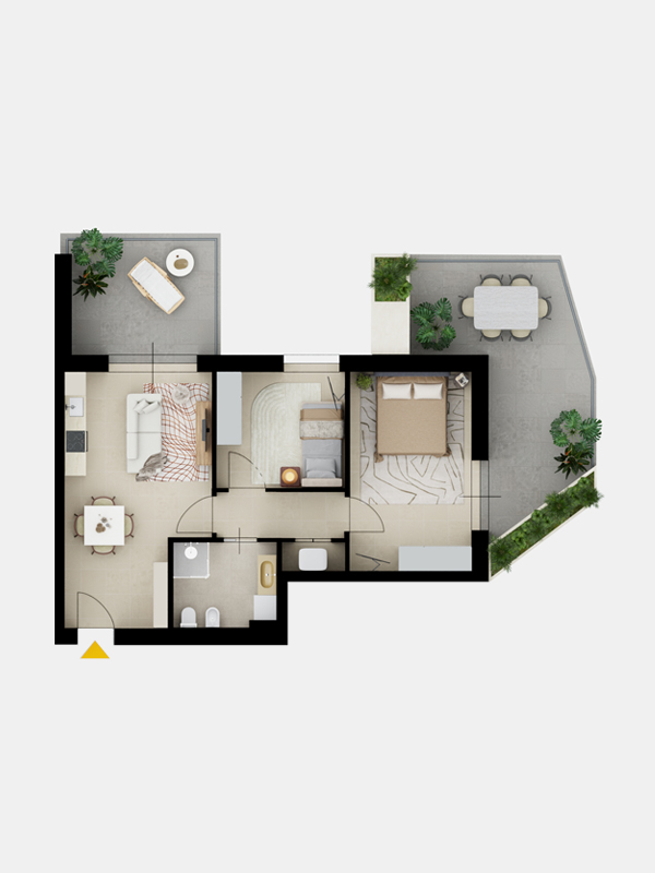 Trilocale Arredato 1